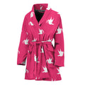 White Dove Breast Cancer Pattern Print Women's Bathrobe