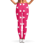 White Dove Breast Cancer Pattern Print Women's Leggings