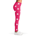 White Dove Breast Cancer Pattern Print Women's Leggings