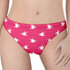 White Dove Breast Cancer Pattern Print Women's Thong