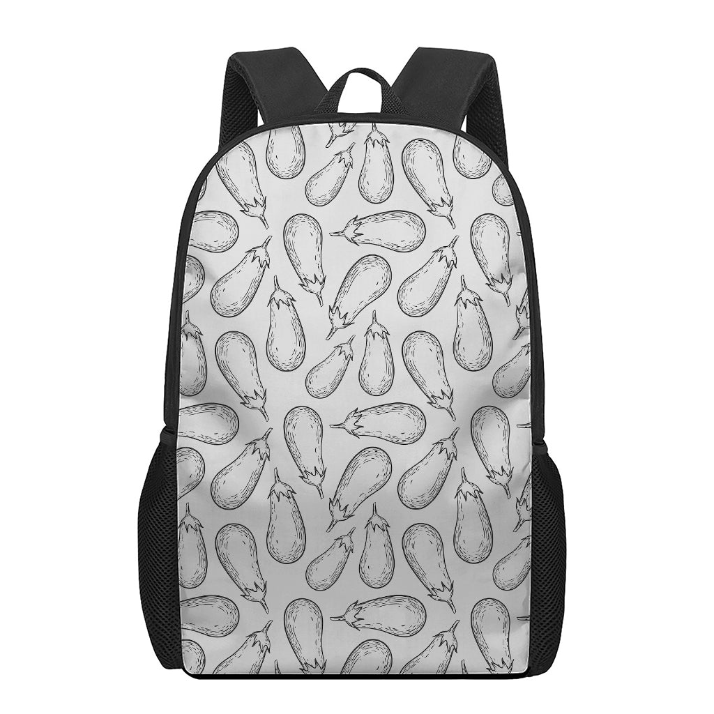 White Eggplant Drawing Print 17 Inch Backpack