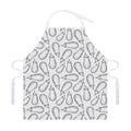 White Eggplant Drawing Print Adjustable Apron