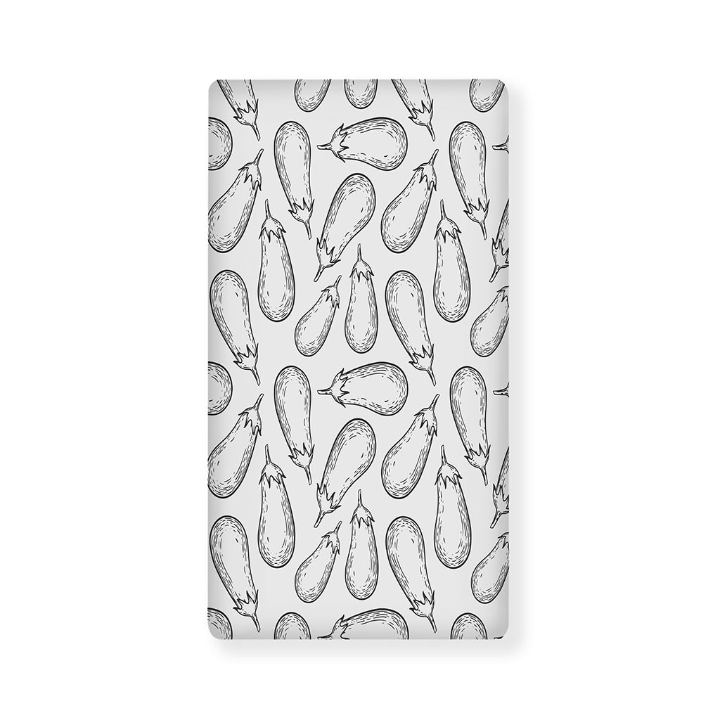 White Eggplant Drawing Print Baby Crib Sheet