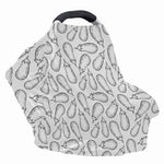White Eggplant Drawing Print Baby Seat Cover