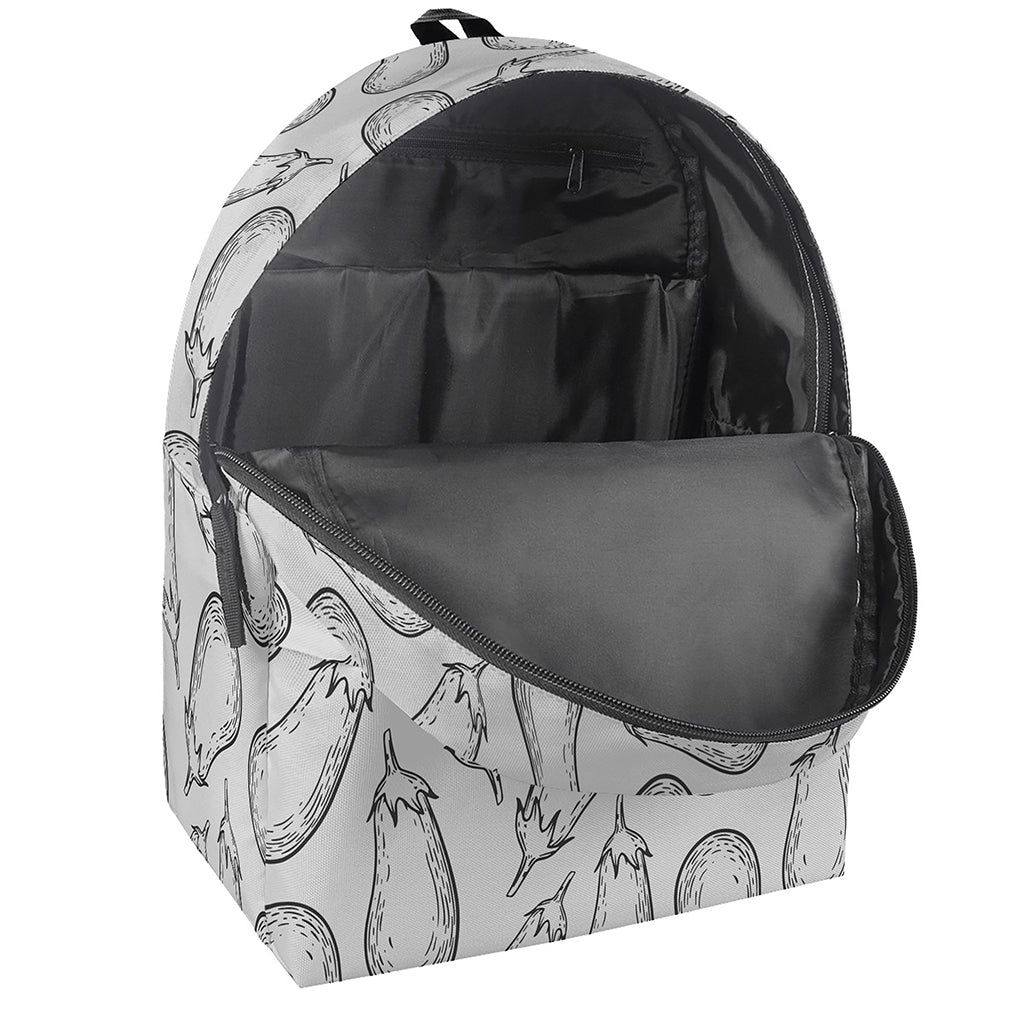 White Eggplant Drawing Print Backpack