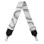 White Eggplant Drawing Print Bag Strap