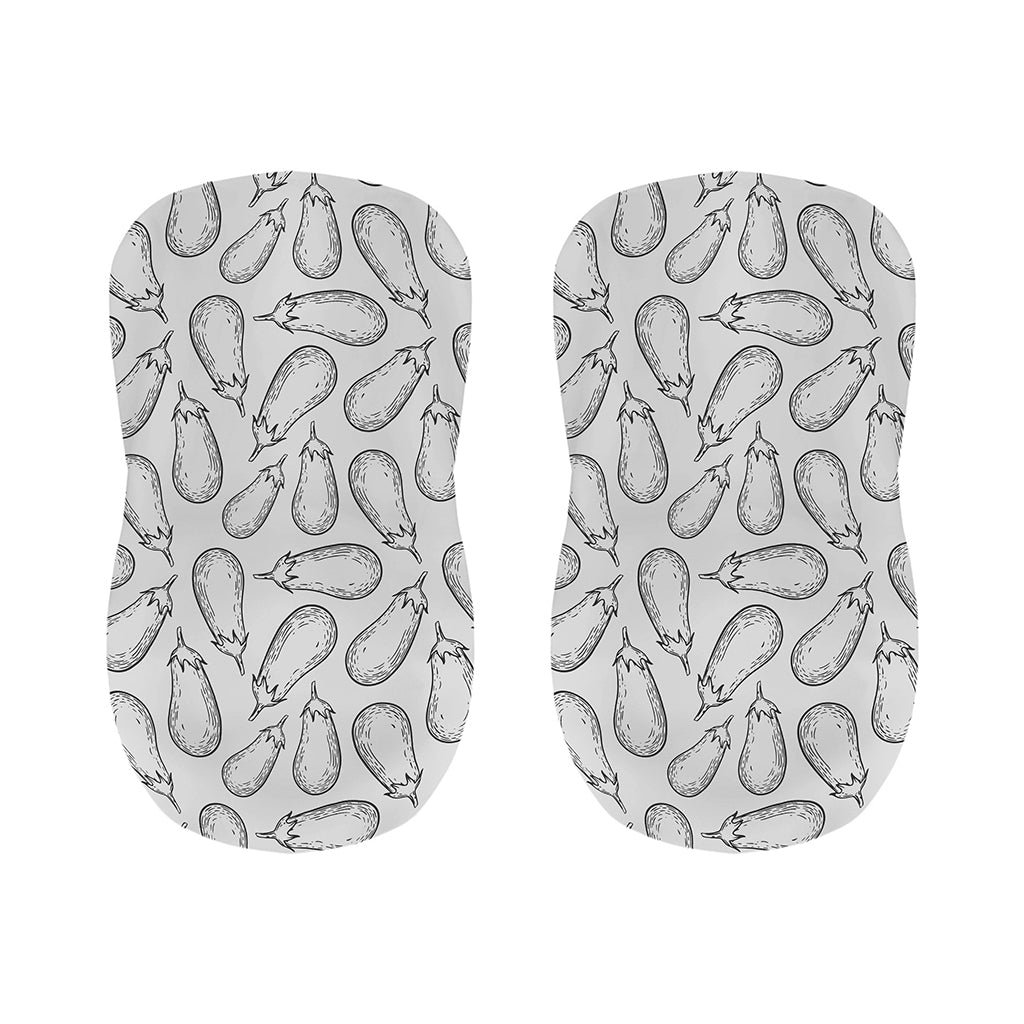 White Eggplant Drawing Print Bar Stool Covers
