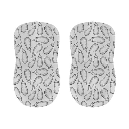 White Eggplant Drawing Print Bar Stool Covers