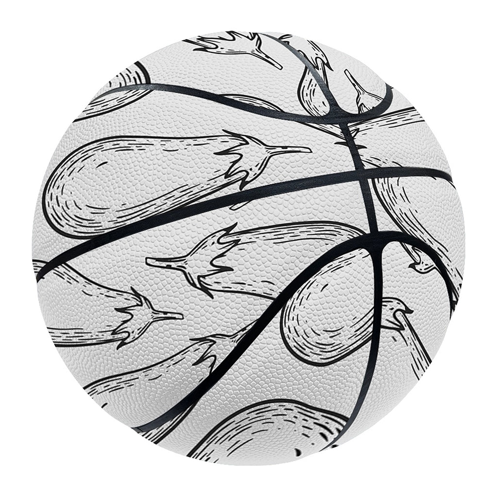 White Eggplant Drawing Print Basketball