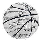 White Eggplant Drawing Print Basketball