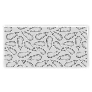 White Eggplant Drawing Print Beach Towel