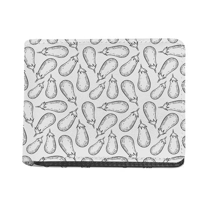 White Eggplant Drawing Print Bifold Wallet