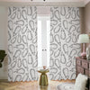 White Eggplant Drawing Print Blackout Pencil Pleat Curtains