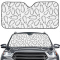 White Eggplant Drawing Print Car Windshield Sun Shade