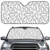 White Eggplant Drawing Print Car Windshield Sun Shade