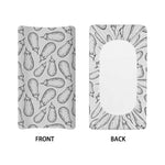 White Eggplant Drawing Print Changing Pad Cover