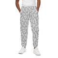 White Eggplant Drawing Print Cotton Sweatpants
