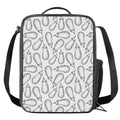 White Eggplant Drawing Print Crossbody Lunch Bag