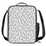 White Eggplant Drawing Print Crossbody Lunch Bag