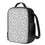 White Eggplant Drawing Print Crossbody Lunch Bag