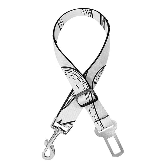 White Eggplant Drawing Print Dog Seat Belt