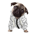 White Eggplant Drawing Print Dog Zip Up Hoodie
