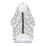 White Eggplant Drawing Print Dog Zip Up Hoodie