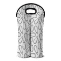 White Eggplant Drawing Print Double Neoprene Wine Tote