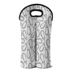 White Eggplant Drawing Print Double Neoprene Wine Tote