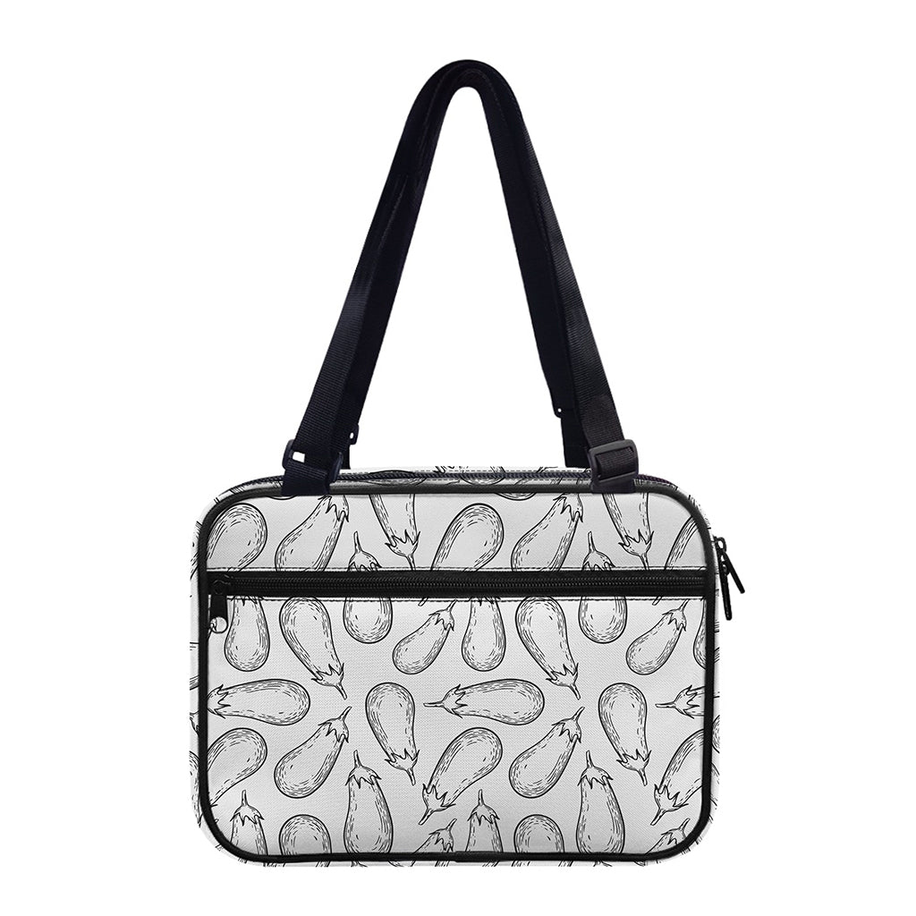 White Eggplant Drawing Print Double Strap Bible Bag