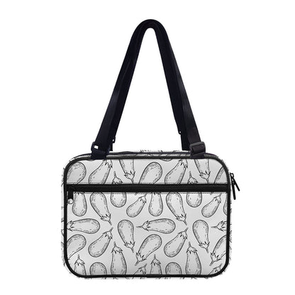 White Eggplant Drawing Print Double Strap Bible Bag