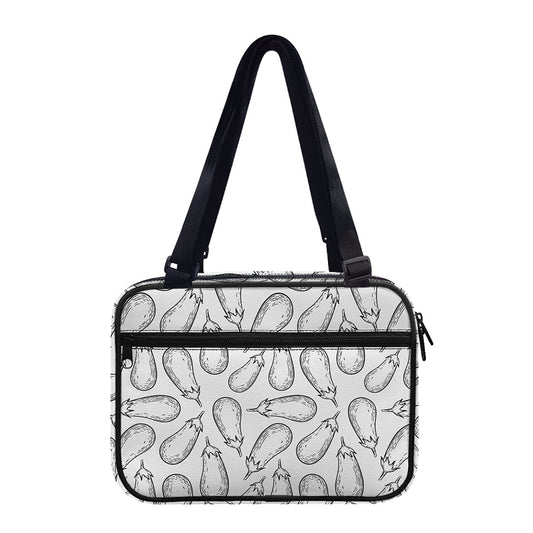 White Eggplant Drawing Print Double Strap Bible Bag