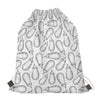 White Eggplant Drawing Print Drawstring Bag