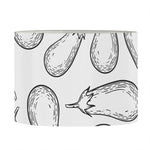 White Eggplant Drawing Print Drum Lamp Shade