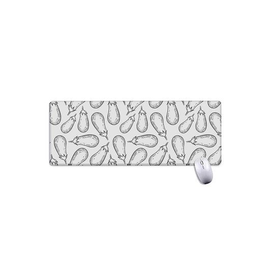 White Eggplant Drawing Print Extended Mouse Pad