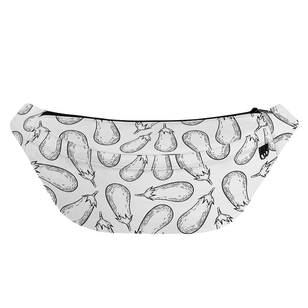 White Eggplant Drawing Print Fanny Pack