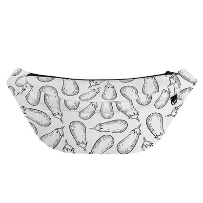 White Eggplant Drawing Print Fanny Pack
