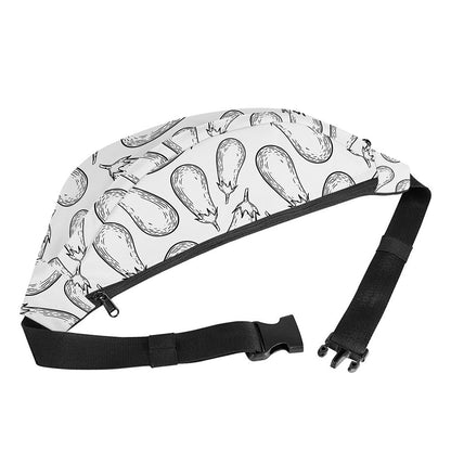 White Eggplant Drawing Print Fanny Pack