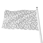 White Eggplant Drawing Print Flag