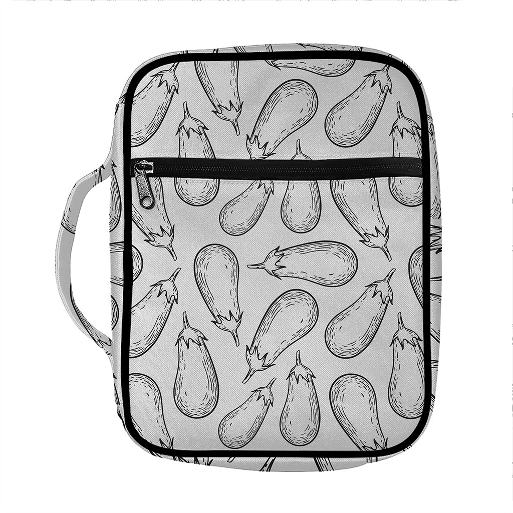 White Eggplant Drawing Print Front Pocket Bible Bag