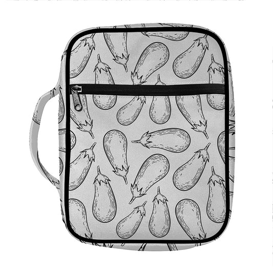White Eggplant Drawing Print Front Pocket Bible Bag