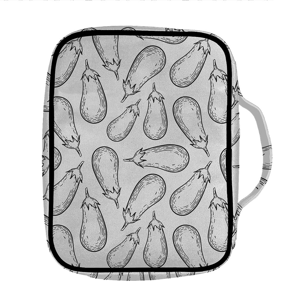 White Eggplant Drawing Print Front Pocket Bible Bag
