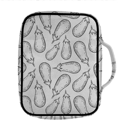 White Eggplant Drawing Print Front Pocket Bible Bag