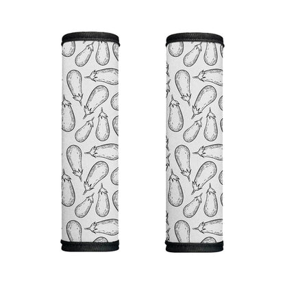 White Eggplant Drawing Print Handle Covers