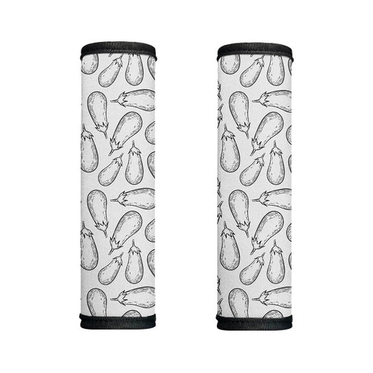 White Eggplant Drawing Print Handle Covers