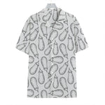 White Eggplant Drawing Print Hawaiian Shirt