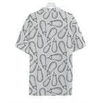 White Eggplant Drawing Print Hawaiian Shirt