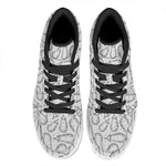 White Eggplant Drawing Print High Top Leather Sneakers