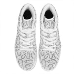 White Eggplant Drawing Print High Top Leather Sneakers