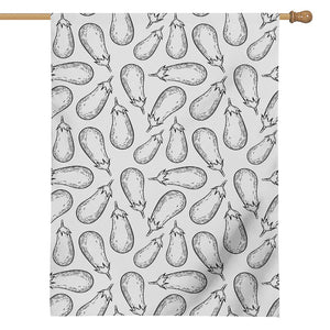 White Eggplant Drawing Print House Flag